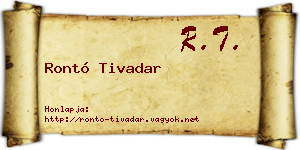 Rontó Tivadar névjegykártya