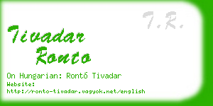 tivadar ronto business card