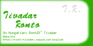 tivadar ronto business card